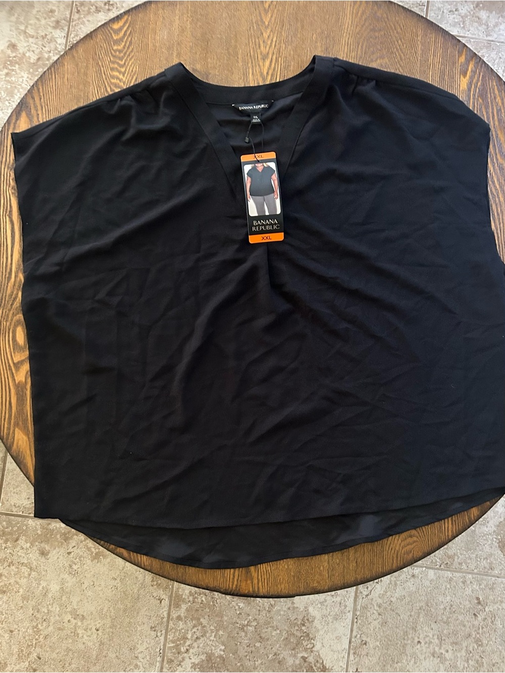 Banana Republic Black V-Neck Relaxed Blouse